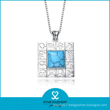 Fashion Turquoise Silver Jewelry Necklace Pendant (SH-0109P)